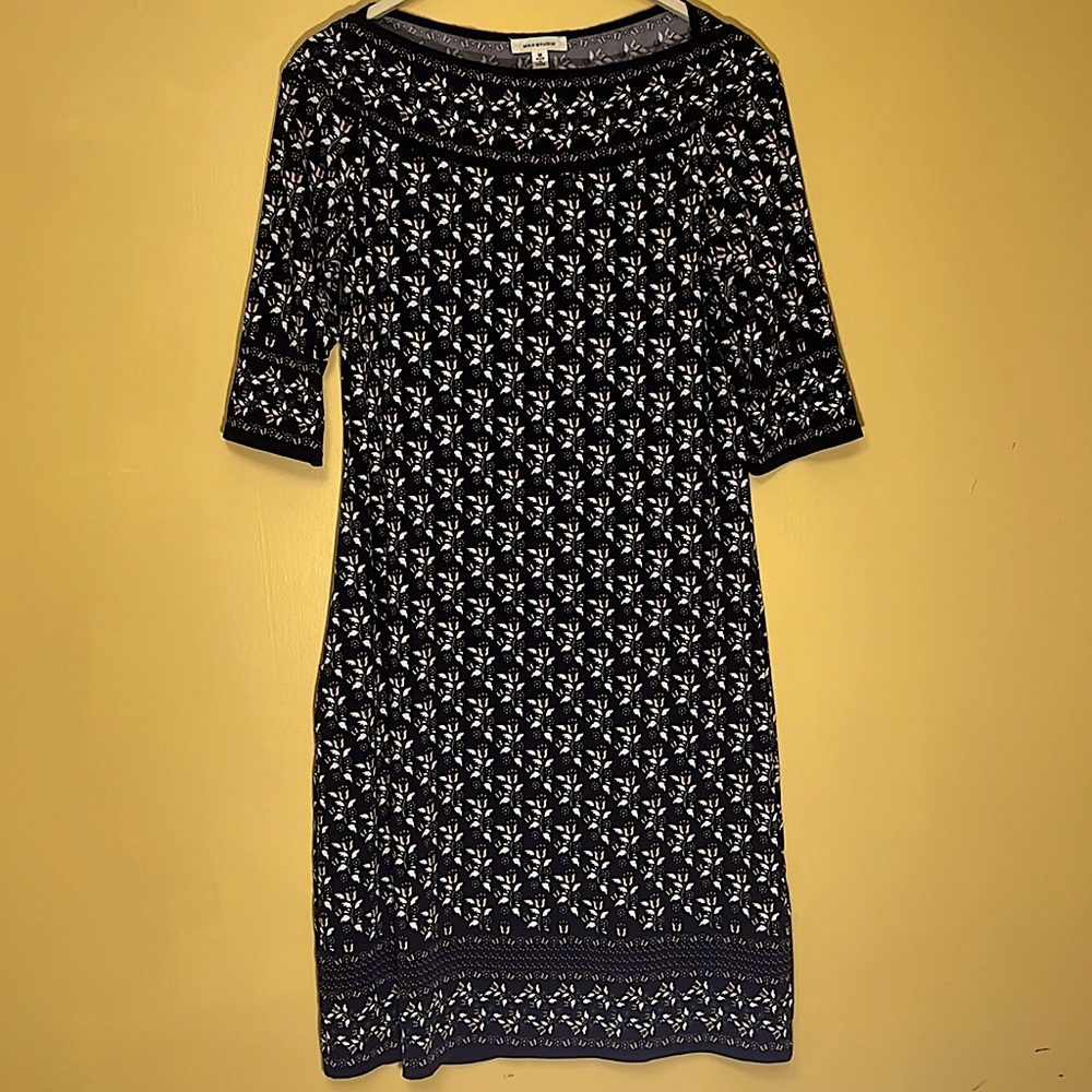 Black, floral print dress